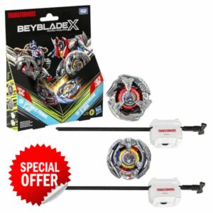 Beyblade X Transformers Collab Optimus Primal 3-60F vs. Starscream 3-80N Multipack Se