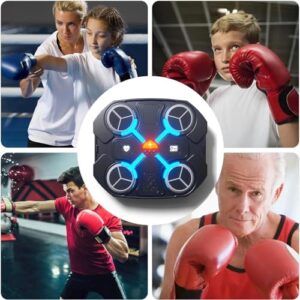 Musical Boxing Machine Wall Mounted Boxing Equipment with LED Screen and Adjustable Lights Wall Target Training Equipment for for Childre