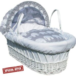 Jillyraff Grey Elephant Design Replacement Moses Basket Dressing