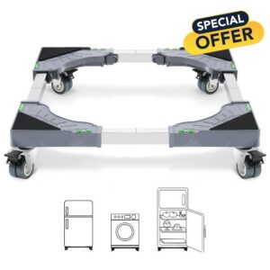 W B D WEIBIDA Adjustable Appliance Dolly Cart with 4 Locking Wheels