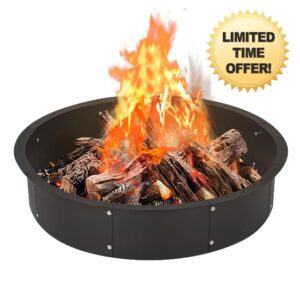 OUSHENG 36 Inch Round Fire Pit Ring Insert for Outside Wood Burning