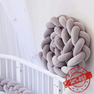 PTKG Baby Cot Bumper Knotted Anti-collision Head Guard Bumper Crib Cradle Braid Pillows Cushion for Room Decor