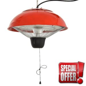 Outsunny 1500W Electric Halogen Patio Heater Aluminium Garden Hanging Lamp Outdoor Ceiling Mounted Heat Warmer