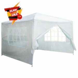 Neo 3X3M Event Gazebo 4 Side Panels Outdoor Waterproof Garden Party Tent Marquee Canopy Shelter Coated Steel Frame (White)