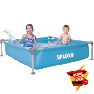 Splosh 4ft Mini Frame Pool - Kids Paddling Pool - Easy Setup Pool With Metal Frame (No Inflating) - Outdoor Kids Swimming Pool - Kids Paddling Pools For Garden - 122cm x 122cm