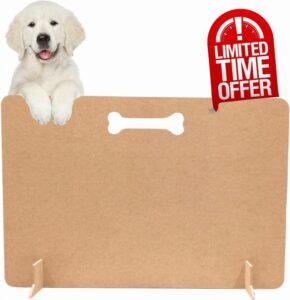 Dog Barrier Gate dog stopper Pet Stopper Puppy Stair Blocker Dog Patio Gate Sausage Stopper No Drill Screwless Portable Wood Dog Gate Temporary (80cm (H) x 80cm (W))