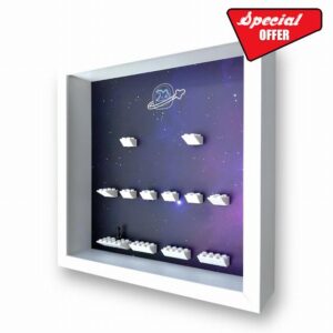 FRAMEPUNK Minifigure Display Case - for LEGO Minifigures Series 26 71046 - Wall Mount or Free Stand - Deep for accessories - Removable Front for Easy Access - White Case