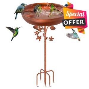 KHayRovies Metal Bird Bath for Outdoors Garden Birdbath Bowl