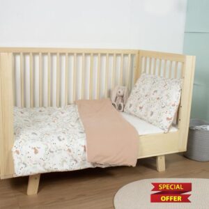 PurFlo Toddler Duvet Cover & Pillowcase Set | Storybook Nutmeg Design | Soft