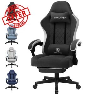 GTPLAYER Fabric Gaming Chair with Footrest