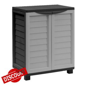 Garden Store Direct Utility Cabinets With 2 or 4 Shelves 01-811 Black and Silver
