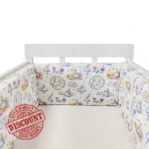 Aocase Cot Bumper Breathable Liner For Cot Beds baby Crib surrounds Breathable Cot surrounds Cot surrounds for Cot Bed Baby Crib Encloses Anti Airflow 200×30cm