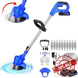 21V Grass Trimmer Electric Cordless Strimmer with 2x Battery