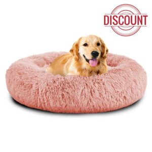 Mirkoo Dog Beds Calming Donut Pet Bed Washable Anti Anxiety Faux Fur Pet Bed