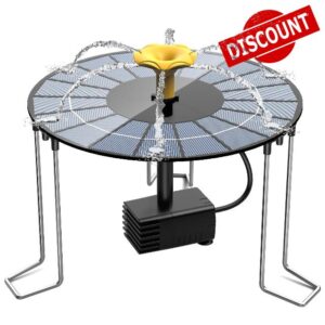 AISITIN 4W Solar Water Fountain with 1500mAh Battery