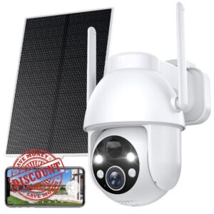 YESYAMO 360° PTZ Solar Security Camera Outdoor Wireless