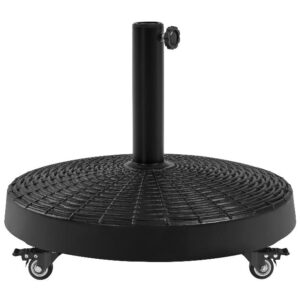 Yaheetech 24kg Patio Umbrella Base Heavy-Duty Resin Base Stand with Wheels Self-weight Garden Parasol Base for Outdoor Market Umbrella