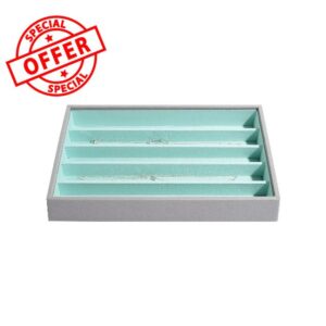 Stackers Dove Grey with Mint Classic Medium Jewellery Box Necklace Laye