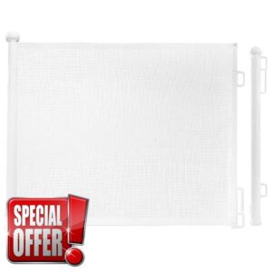 Rainberg Mesh Retractable Stair Gate for Babies and Pets - 150/180cm Extra-Wide Opening & 80cm Tall