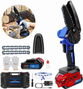 Huini Mini Chainsaw Cordless 4 Inch with Large LI-ion Battery