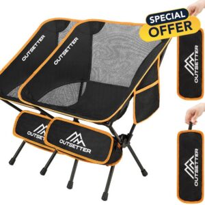 Vivo Technologies Set of 2 Lightweight Folding Chair Compact Camping Chair Portable Ultralight Fishing Chairs Small Camp Chair for Adults with Carry Bag Outdoors Lawn Hiking Beach Travel Spo
