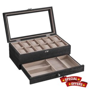 SONGMICS Watch Box with 12 Slots