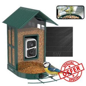 SOLIOM® BF08- Smart Bird Feeder Camera with AI Identify Bird Species