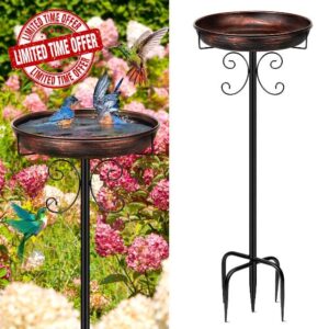 Yepper 35In Metal Bird Bath for Garden