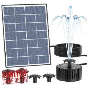 AISITIN Solar Water Foutain Pump 4.5W DIY Glass Panel Solar Powered Fountains Water Feature