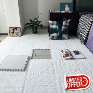 30 Pieces Fuzzy 12x12 Inch Carpet Squares