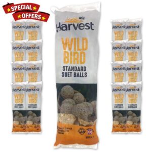Harvest Suet Fat Balls for Wild Birds - 192 High Energy Bird Food Balls for Fat Ball Feeder & All-Season Wild Bird Feeding - 16 x 12 packs - 14.4KG