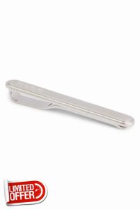 HUGO Mens E-CLASSIC-TIE Engraved-logo tie clip in an oval shape