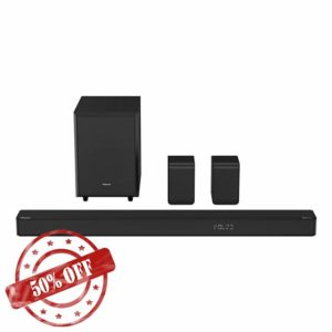 Hisense AX5125H 5.1.2 Channel 500W Dolby Atmos Soundbar with Wireless Subwoofer& Up Firing Speakers& Turly Wireless Rear Speakers