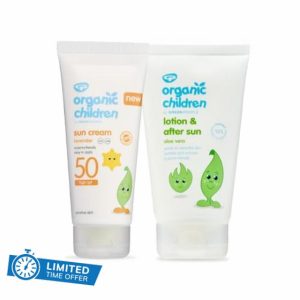 Green People Organic Children Sun Cream SPF50 100ml + After Sun 150ml Bundle | Natural