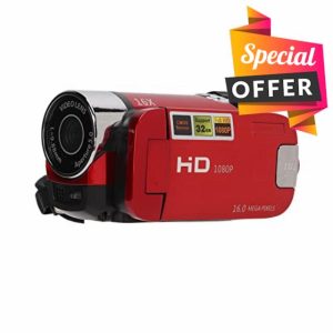 Video Camera Camcorder Full HD 1080P 48MP 4K 2.7 270 Degree Rotating Screen Video Camera with USB Interface Vlogging Camera for Recording Videos (Red)