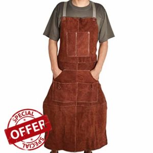 Jeorywoet Leather Welding Work Shop Apron Heat-Resistant Insulation Protection for Woodworking Blacksmith