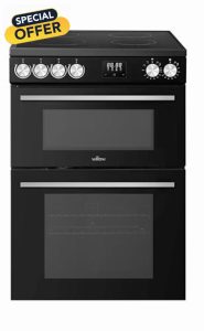 Willow WDOC60TBL 60cm Electric Double Oven Cooker with Ceramic Hob