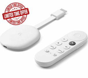 Chromecast with Google TV (4K) Snow – Streaming entertainment on your TV with voice search – Watch films