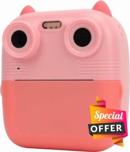 SQUADO Digital Camera Instant Print Front and Back LED Fill Light for Travel and Teens Pink