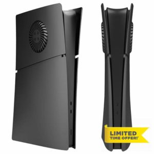 Wedorat FacePlates for PS5 Slim Digital Edition Cover Plates for PS5 Slim with Cooling Vents ABS Anti-Scratch Dustproof Protective Shell Replacement Face Plate for PlayStation 5 Slim Accessories Black