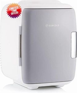 Subcold Classic4 Mini Fridge - Cooler & Warmer | 4 Litre/6 Cans | AC+USB | Portable Small Fridge for Skincare