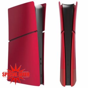 Wedorat Face Plates for PS5 Slim Digital Edition Cover Plates for PS5 Slim ABS Anti-Scratch Dustproof Protective Shell Replacement Face Plate for Playstation 5 Slim Accessories Red