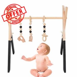 Gdiojnfg Wooden Baby Gym
