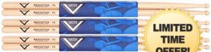 Vater Drumsticks VS3P7AW - Manhattan 7A - American Hickory Series - Wood Tip - 3 Pair Pack