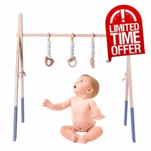 Gdiojnfg Wooden Baby Gym