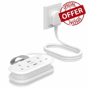 Travel Extension Lead with PD 20W USB C Fast Charger