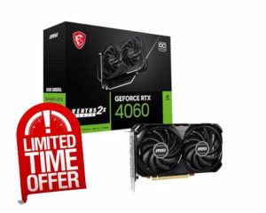 MSI GeForce RTX 4060 VENTUS 2X BLACK 8G OC Gaming Graphics Card - 8GB GDDR6X