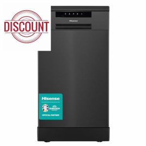 Hisense HS523E15BUK Slimline 10 Places Free Standing Dishwasher Black with 30 Minutes Quick Wash [Energy Class E]            [Energy Class E]