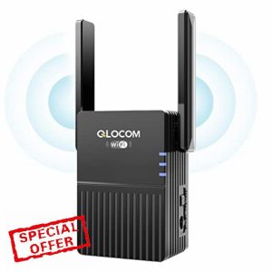 QLOCOM 2024 Newest WiFi Extender Booster 300Mbps WiFi Range Extender 2.4GHz WiFi Booster for Home Up to 2200 Sq.ft