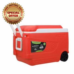 ROYALFORD Ice Cooler Box 45L Camping Picnic Insulated Food Container-Ice Box Lock Lid with Carry Handle